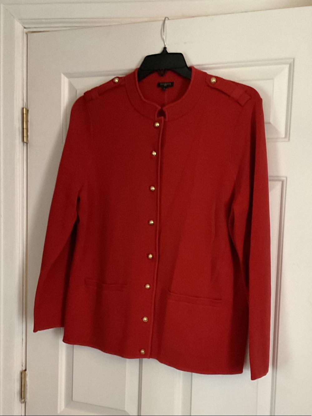 Talbots Orange  Military-Inspired Knit Blazer with Gold Buttons. NWOT